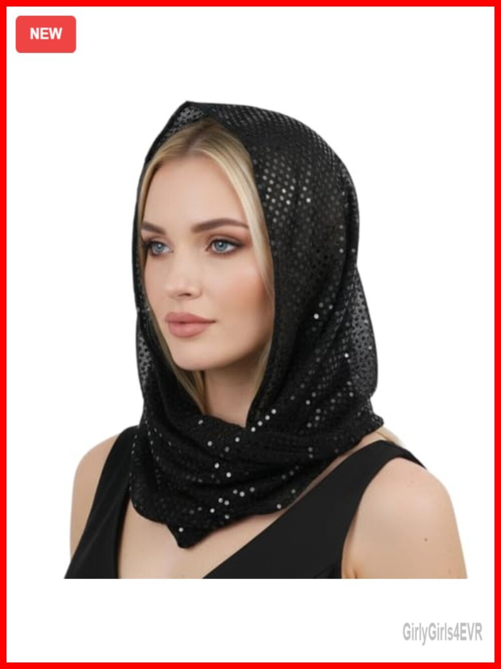 Sequin Head Scarf Unisex Rave Hood Polyester Headwrap Costume Accessory